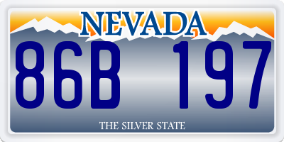 NV license plate 86B197