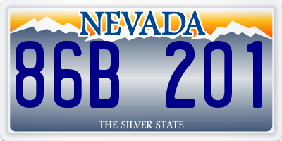 NV license plate 86B201