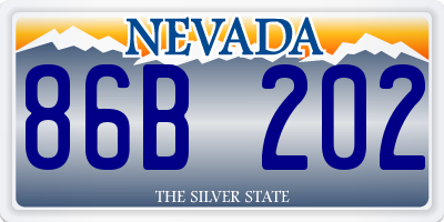 NV license plate 86B202