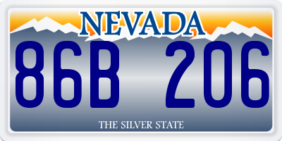 NV license plate 86B206