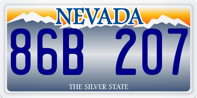 NV license plate 86B207