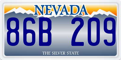 NV license plate 86B209