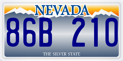 NV license plate 86B210