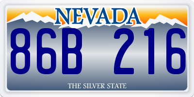 NV license plate 86B216