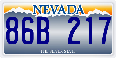 NV license plate 86B217