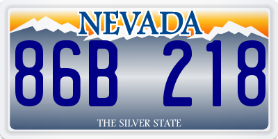 NV license plate 86B218