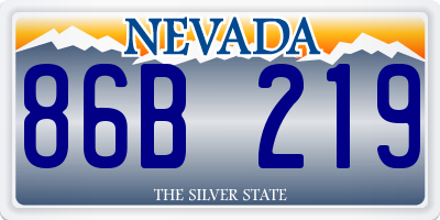 NV license plate 86B219