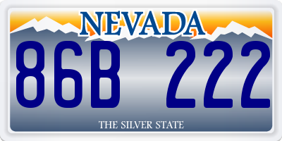 NV license plate 86B222