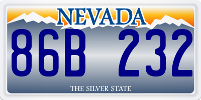 NV license plate 86B232