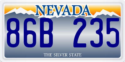NV license plate 86B235