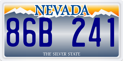 NV license plate 86B241