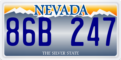 NV license plate 86B247