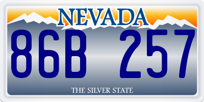 NV license plate 86B257