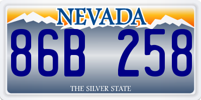 NV license plate 86B258