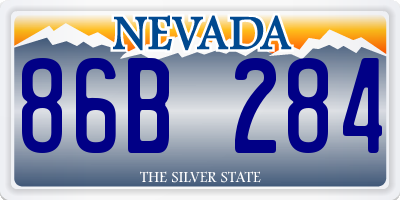 NV license plate 86B284