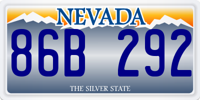 NV license plate 86B292