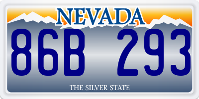 NV license plate 86B293