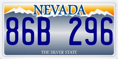 NV license plate 86B296