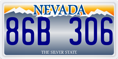 NV license plate 86B306