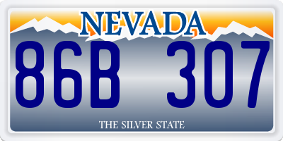 NV license plate 86B307