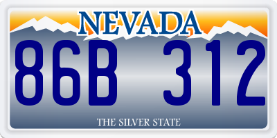 NV license plate 86B312
