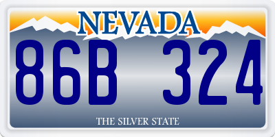 NV license plate 86B324