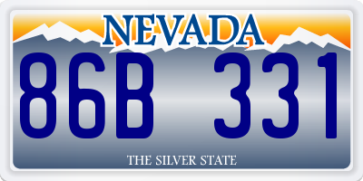 NV license plate 86B331