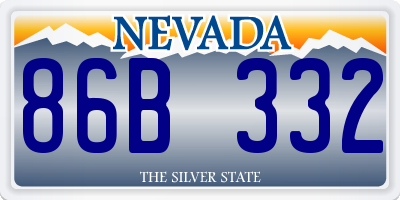 NV license plate 86B332