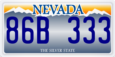 NV license plate 86B333