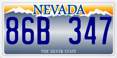 NV license plate 86B347