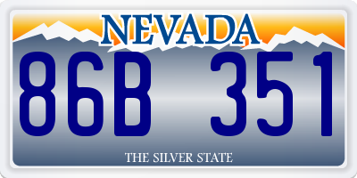 NV license plate 86B351