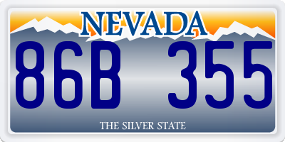 NV license plate 86B355