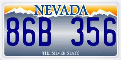 NV license plate 86B356
