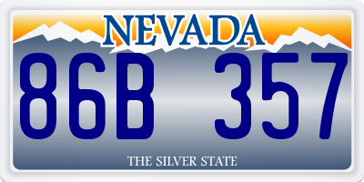 NV license plate 86B357