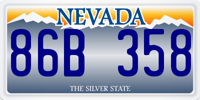 NV license plate 86B358