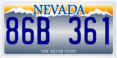 NV license plate 86B361