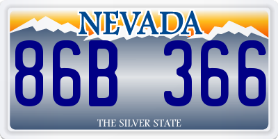 NV license plate 86B366