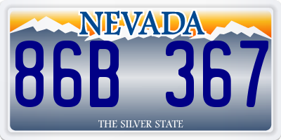 NV license plate 86B367
