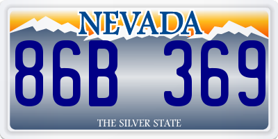 NV license plate 86B369