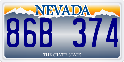 NV license plate 86B374