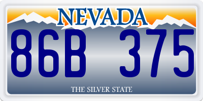 NV license plate 86B375