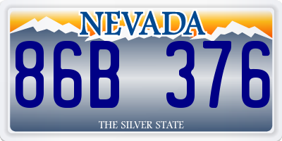 NV license plate 86B376