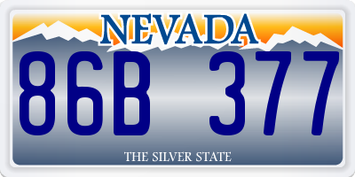 NV license plate 86B377