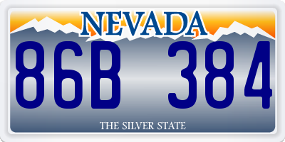 NV license plate 86B384