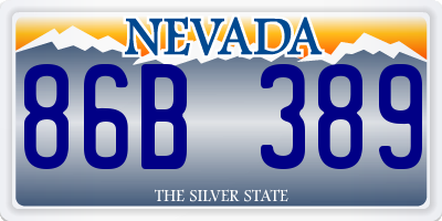 NV license plate 86B389