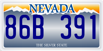 NV license plate 86B391