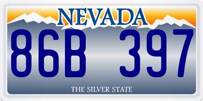 NV license plate 86B397