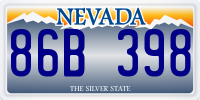NV license plate 86B398