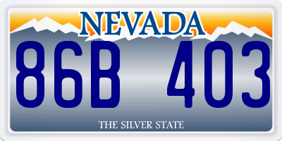 NV license plate 86B403