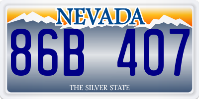 NV license plate 86B407
